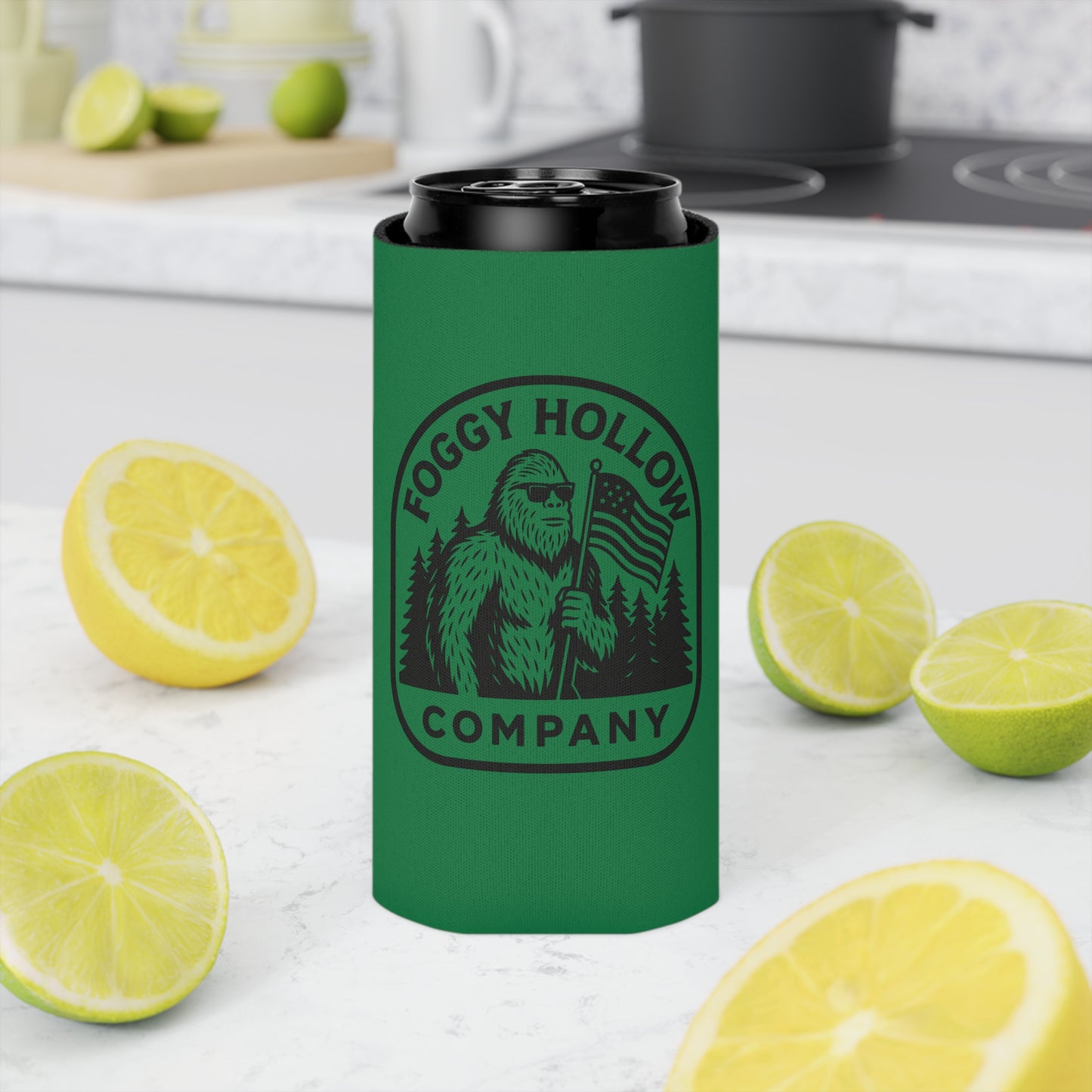 Sasquatch Can Cooler, Party Gift, Outdoor Fun Accessory, BBQ Cooler Sleeve, Unique Beverage Insulator, Camping Gear