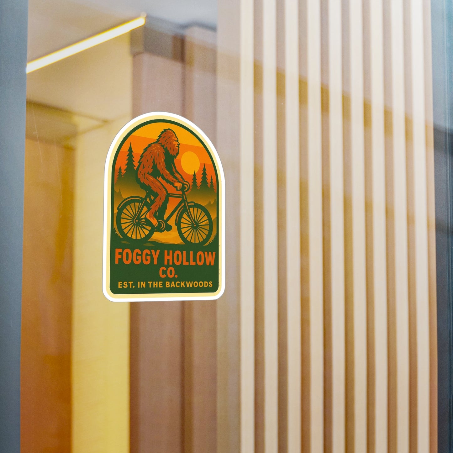 Foggy Hollow Co. Bigfoot on a Bike Vinyl Sticker