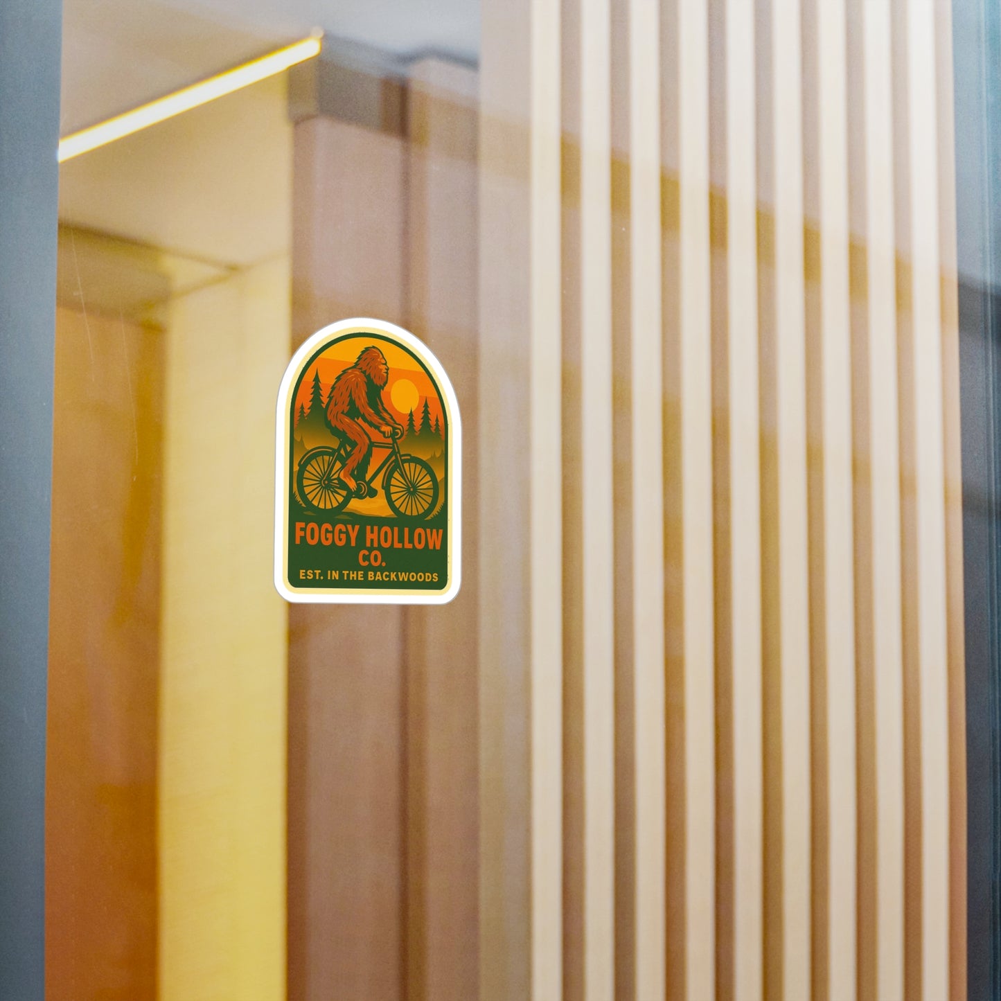 Foggy Hollow Co. Bigfoot on a Bike Vinyl Sticker