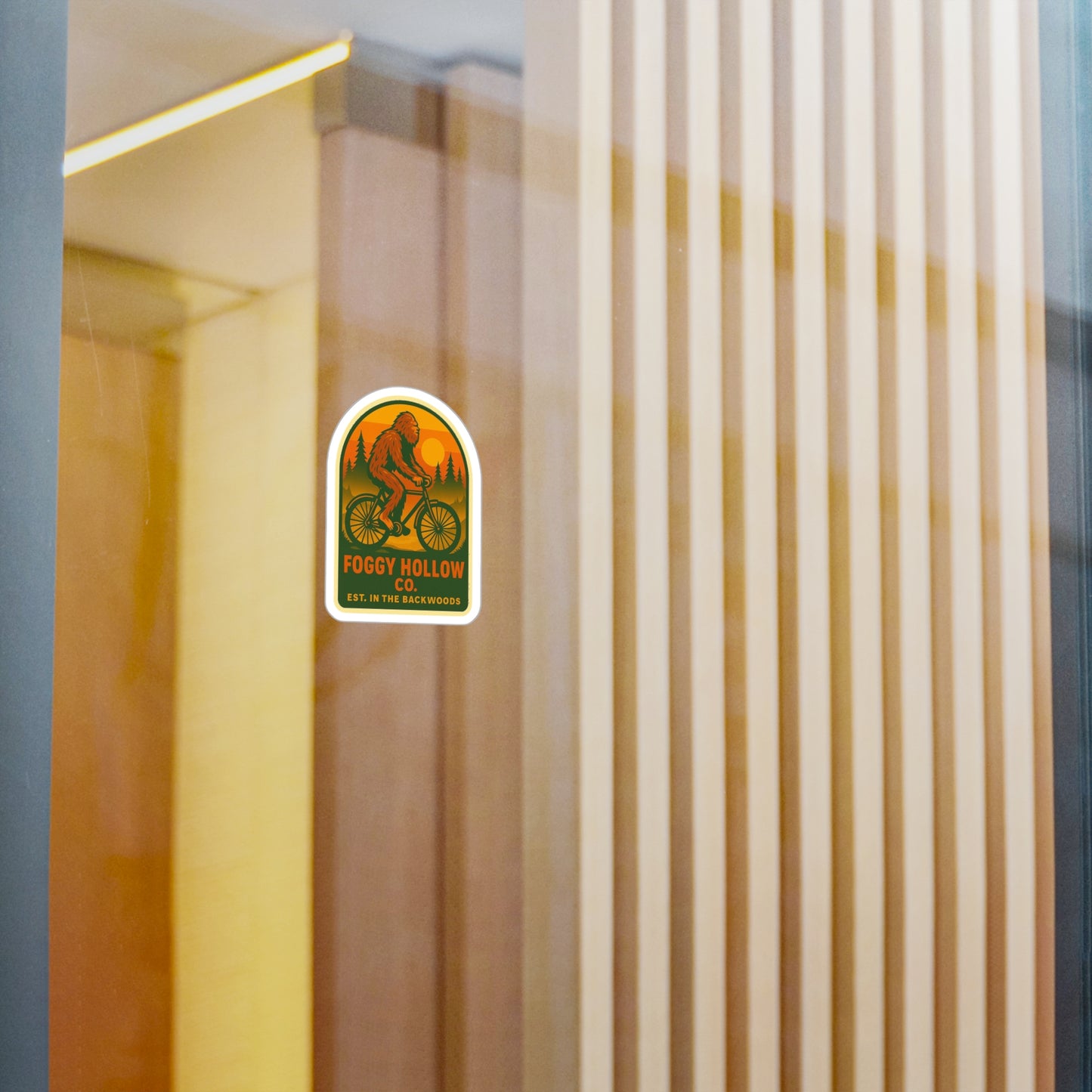 Foggy Hollow Co. Bigfoot on a Bike Vinyl Sticker