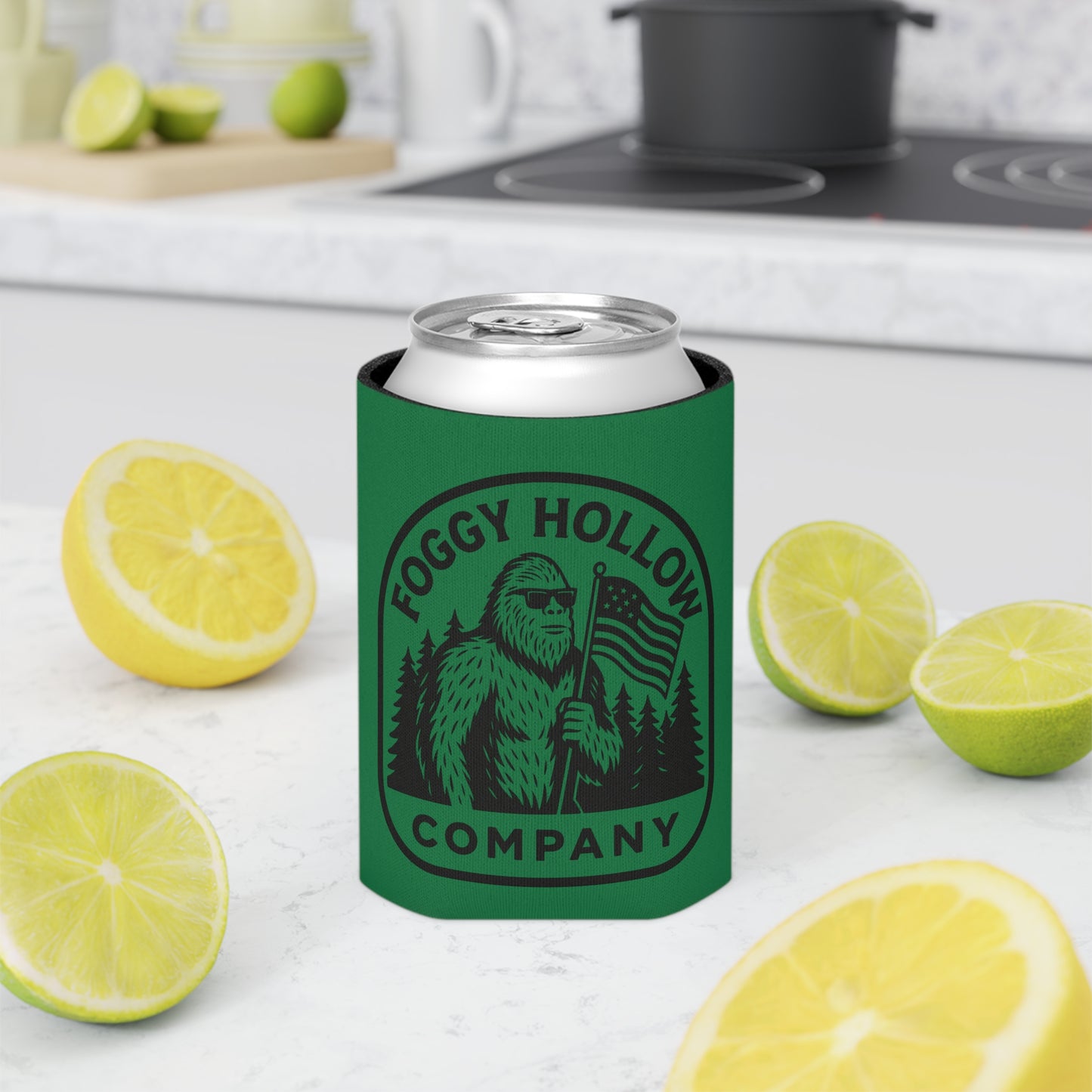 Sasquatch Can Cooler, Party Gift, Outdoor Fun Accessory, BBQ Cooler Sleeve, Unique Beverage Insulator, Camping Gear